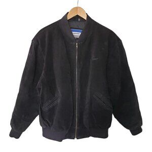 BOEING black suede aviator bomber jacket men's size L